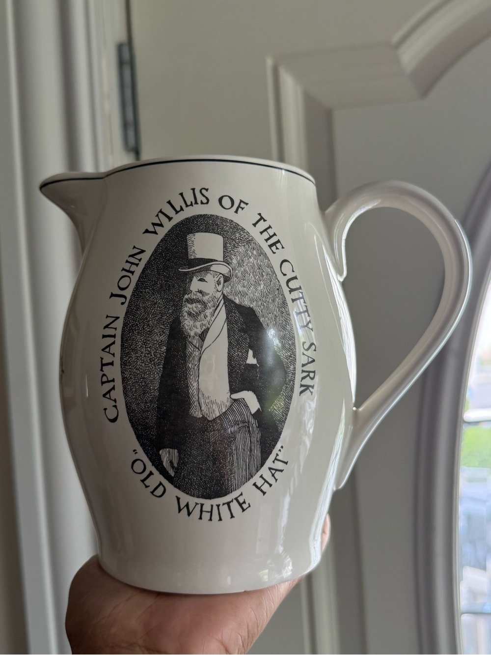 Captain John Willis 'Old White Hat' White Ceramic Pitcher - Home Art